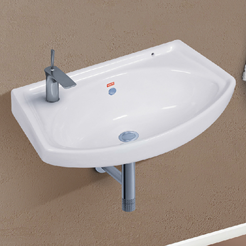 White 18X12 Inch Wall Mounted Wash Basin