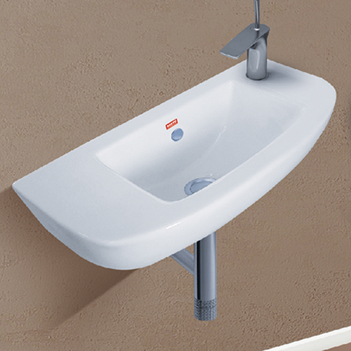 White 18X09 Inch Wall Mounted Wash Basin