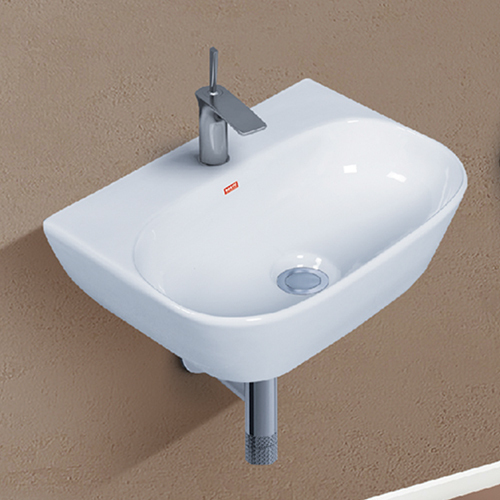 White 17X12 Inch Wall Mounted Wash Basin