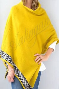 Knitted Ponchos - Knitted Wool Blend, One Size Fits Most, Assorted Colors | Lightweight, Breathable, Tasseled Hem, Pullover