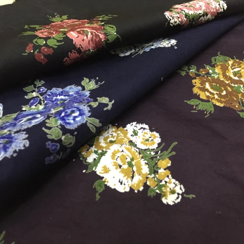 Fancy Flower Design Printed Cotton Fabric