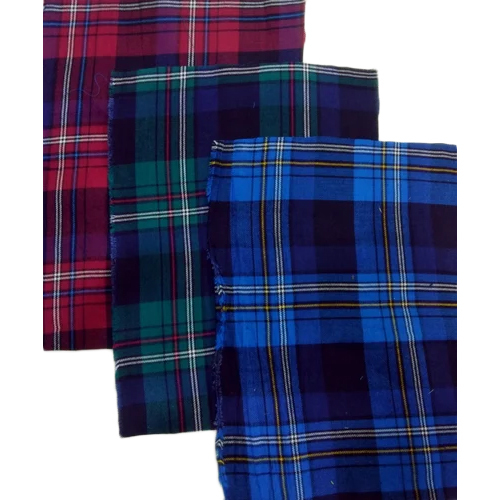 Yarn Dyed Indigo Checked Fabric