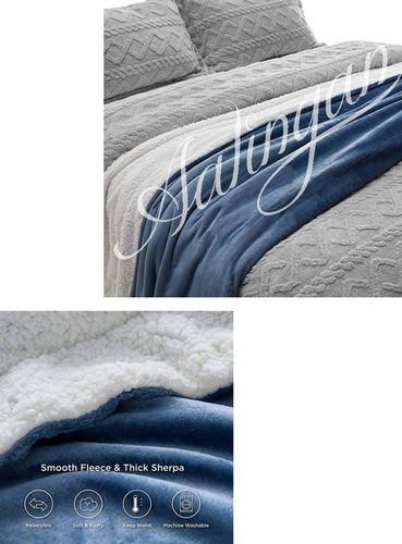 Sherpa Fleece Twin Blanket for Couch Bed Sofa