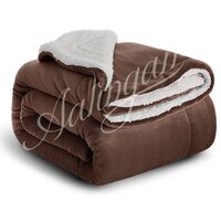Sherpa Fleece Twin Blanket for Couch Bed Sofa