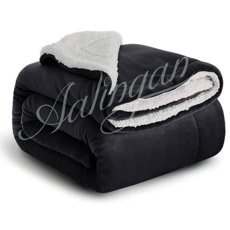 Sherpa Fleece Twin Blanket for Couch Bed Sofa