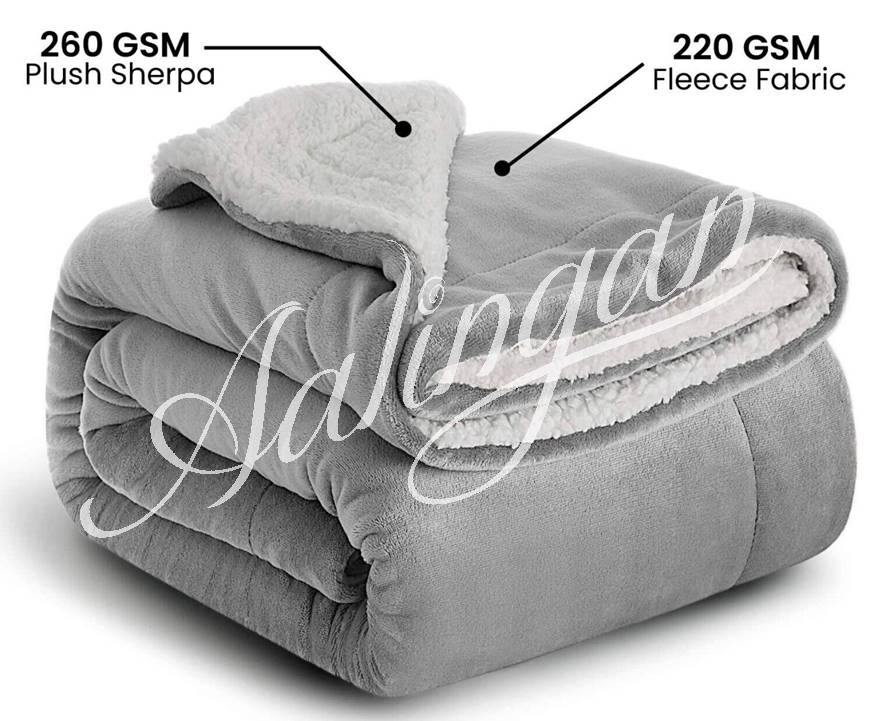 Sherpa Fleece Twin Blanket for Couch Bed Sofa