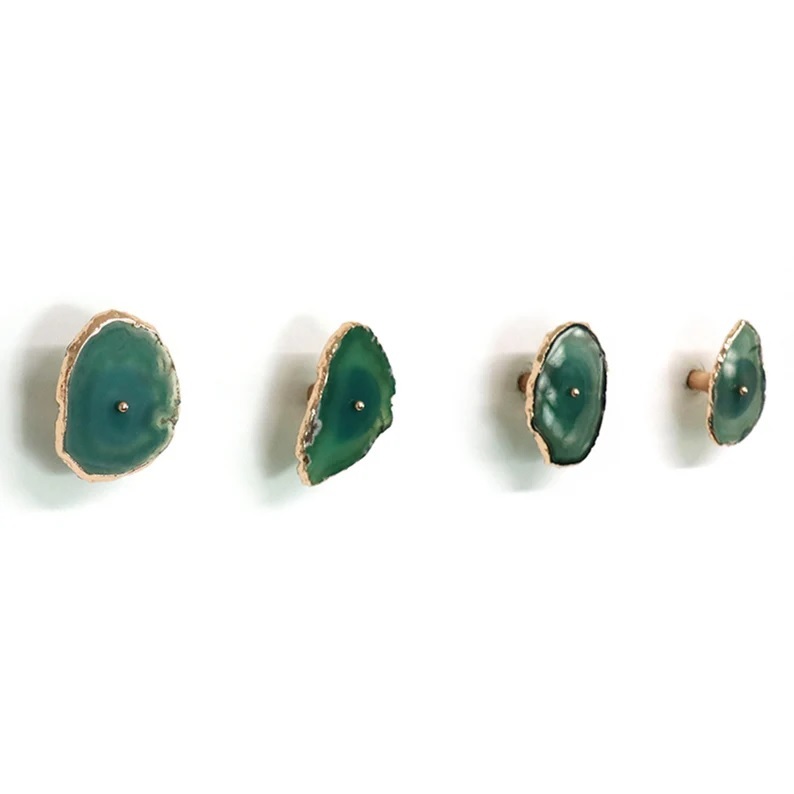 Multicolored Agate Stone Knobs Hook