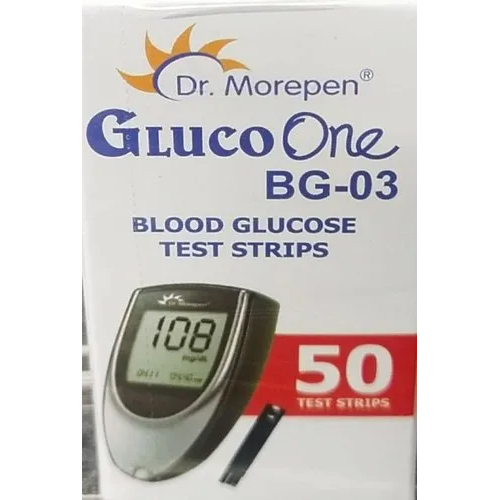 Dr Morepen Bg 03 Glucometer Strips - Plastic, LCD Display, Black | Easy to Operate, Durable, Portable, Battery Powered
