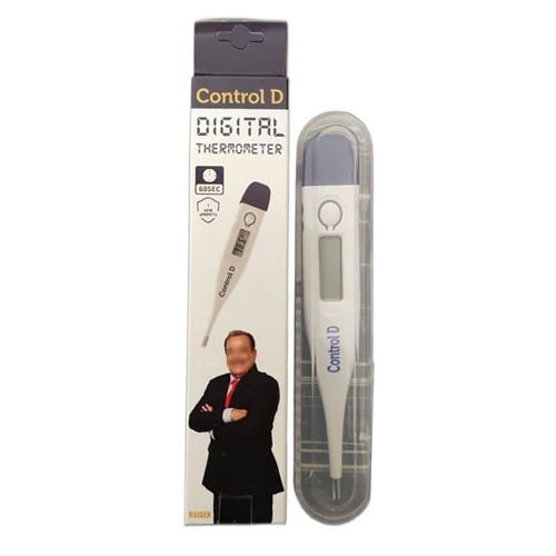Control D Digital Thermometer - Plastic Material, Auto-operated, White-blue Color | Lcd Display, Memory Function, Versatile Use