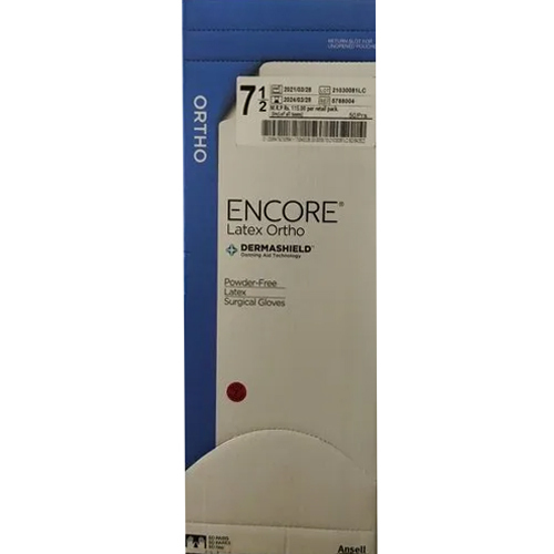 Encore Latex Ortho Surgical Gloves - Latex Material , Sterilized, White Color, Hospital Usage, Powder-Free for Enhanced Comfort
