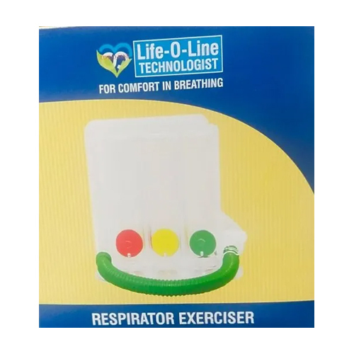 Life O Line Respirator Exerciser - High-quality Plastic, Portable Manual Device, Classic White Color - Adjustable Resistance For Personalized Use