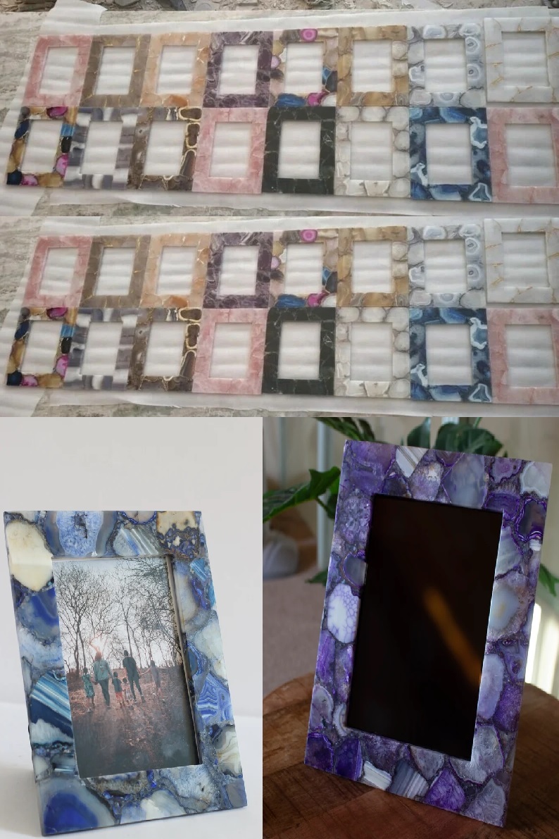 Natural Agate Photo Frames
