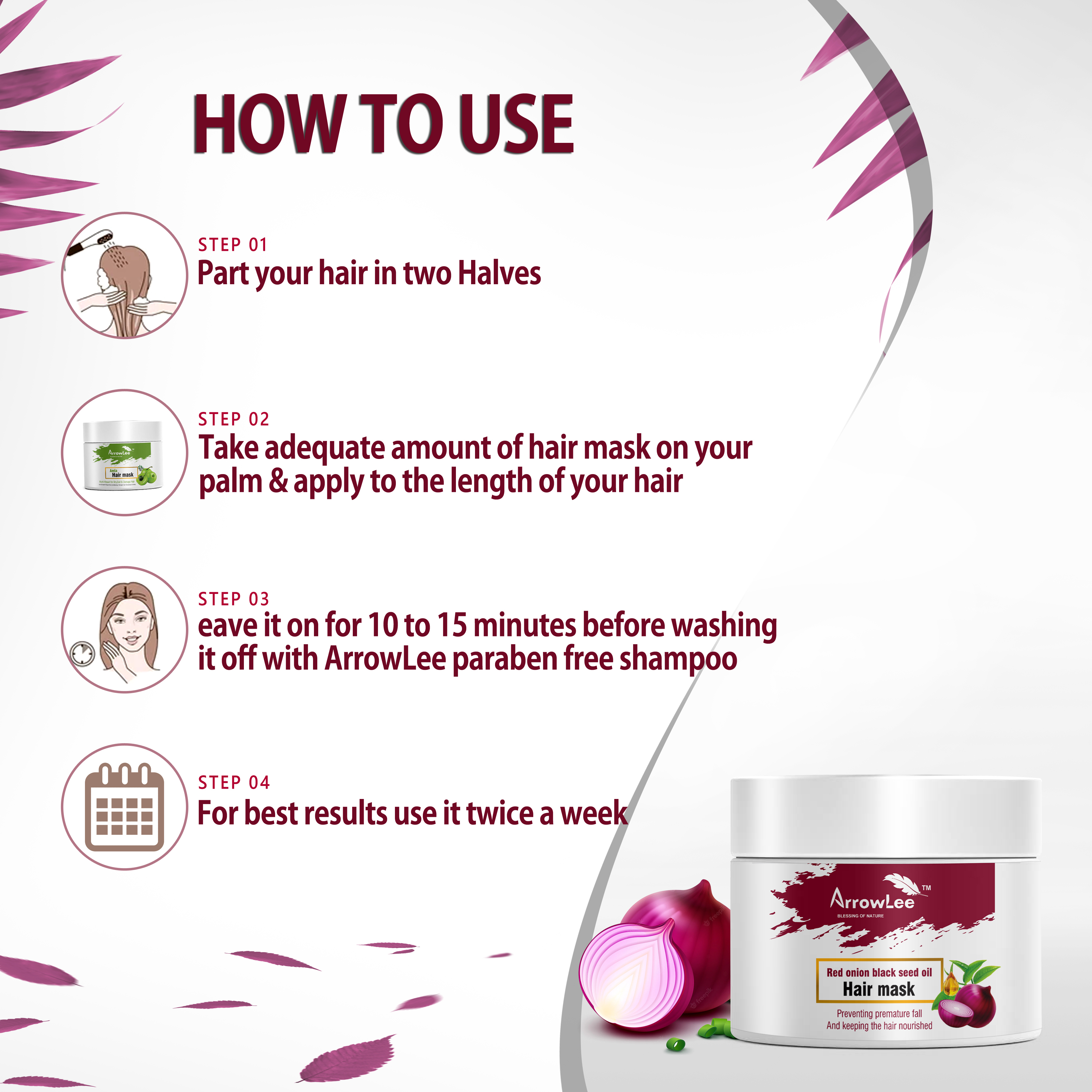 Onion Natural Hair Fall Control Hair Strenghthen Hair Mask
