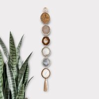 Natural Agate Slices Wall Hangings - Gemstone Material, 8-12 Inch Height, Multi-color Finish, Handmade, Durable, Uv Resistant, Easy To Clean