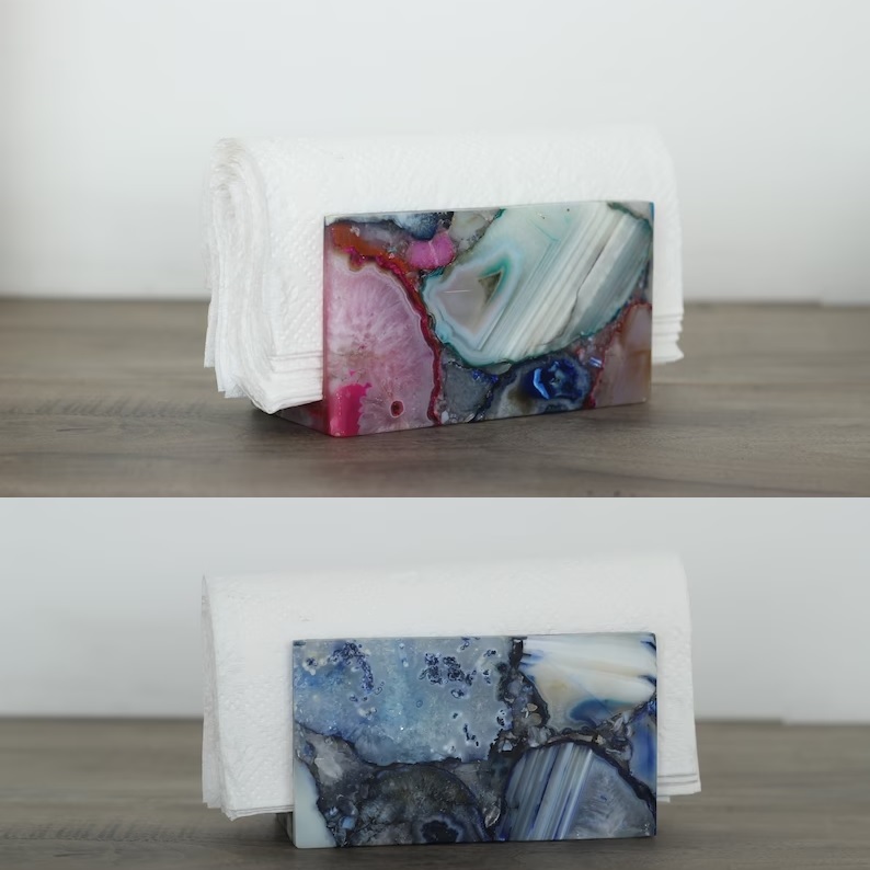 Natural Mix Agate Napkin Holder