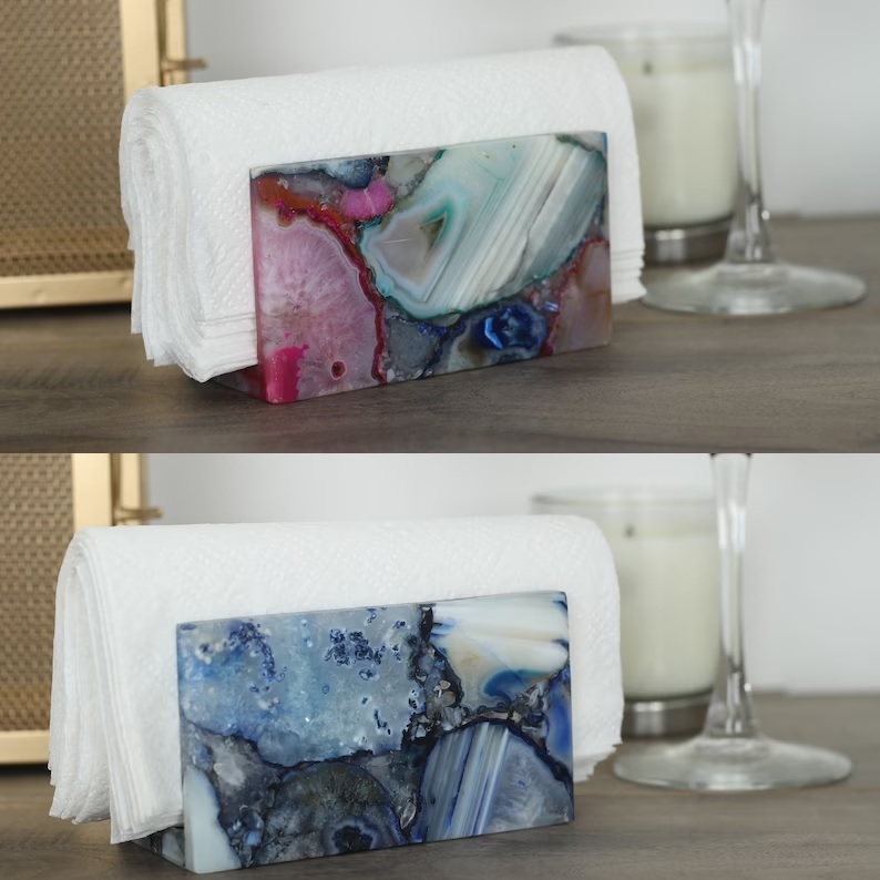 Natural Mix Agate Napkin Holder