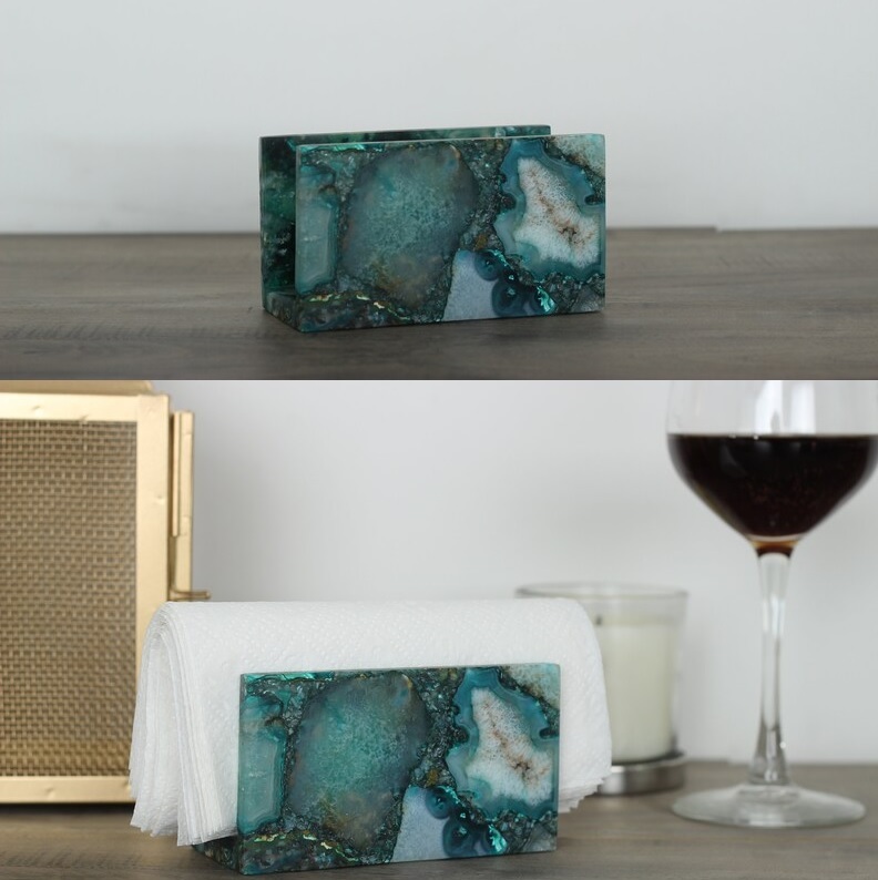 Natural Mix Agate Napkin Holder