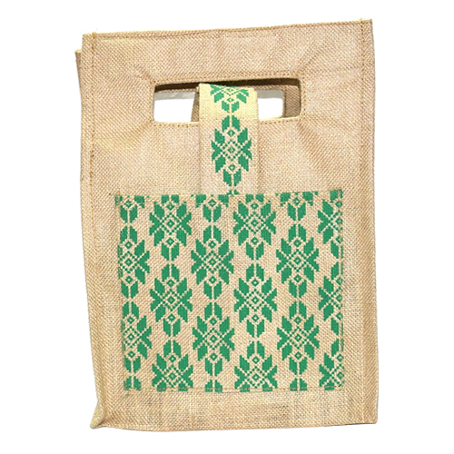 Cut Handle Lunch Bags - Eco-Friendly Jute Material Customized Sizes Available Multi-Color Options Durable and Reusable Design