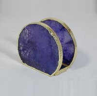 Purple Agate Rounded Napkin Holder - Feature: Easy To Clean