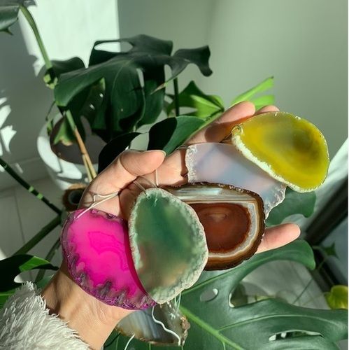 Rainbow Agate Slices Wind Chimes