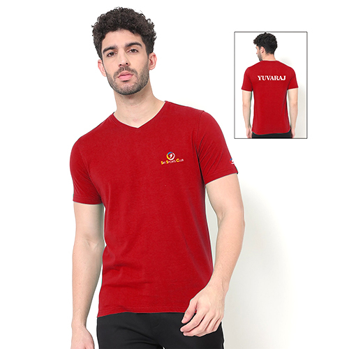Mens Cotton T-Shirt - Customized Size, Red and Blue Colors Available | Plain Pattern Design