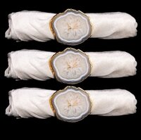 White Agate Napkin Ring - Feature: Easy To Clean