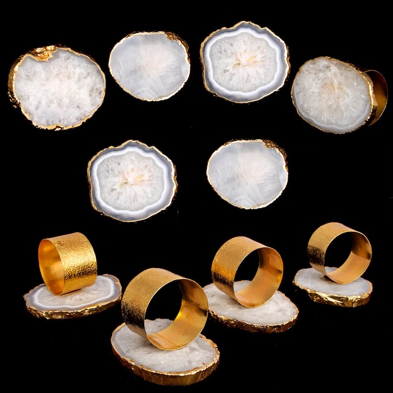 White Agate Napkin Ring