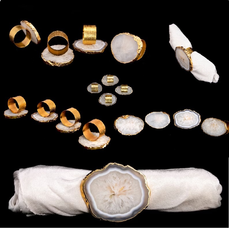 White Agate Napkin Ring