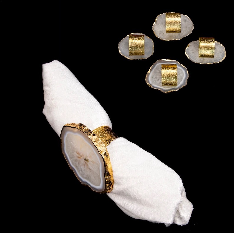 White Agate Napkin Ring