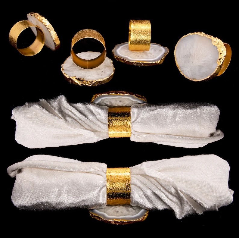 White Agate Napkin Ring