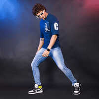 Denim T-Shirt - Regular Fit, Available in Multiple Colors | Plain Dyed Style for Effortless Casual Wear