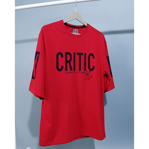 Different Available Mens Red Printed T-shirt