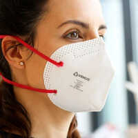 Venus N95 Mask - Non Woven Material, Multiple Use, White And Red Color | Industrial Safety For Adults, Men, And Women