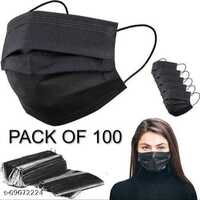 3 Ply Disposable Black Face Mask