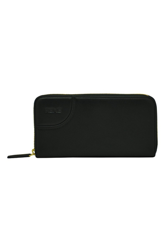 GENUINE LEATHER BLACK ZIP AROUND LADIES WALLET