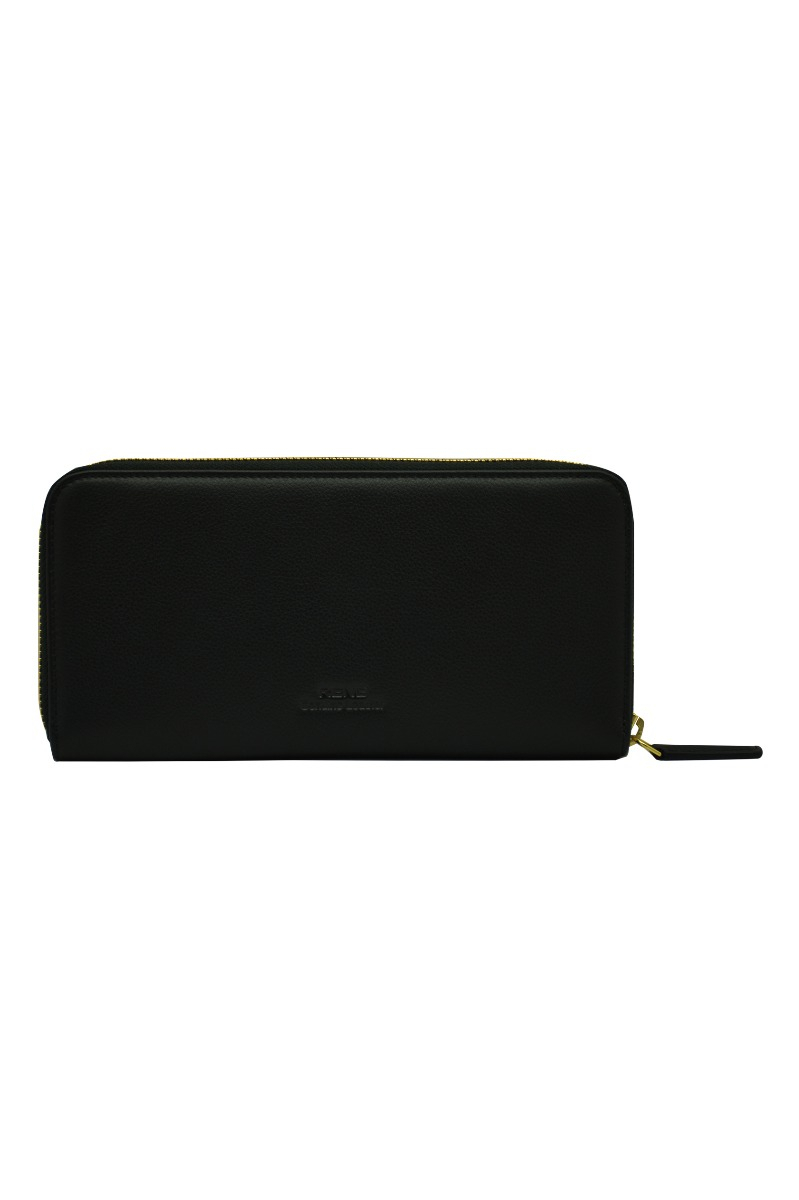 GENUINE LEATHER BLACK ZIP AROUND LADIES WALLET