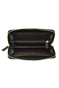 GENUINE LEATHER BLACK ZIP AROUND LADIES WALLET