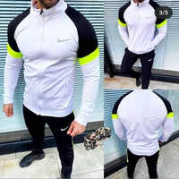 White-Black Sports Full Sleeve Zipper Jacket