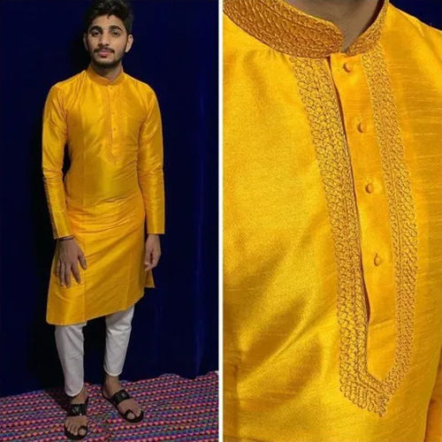 Yellow Men Fancy Kurta