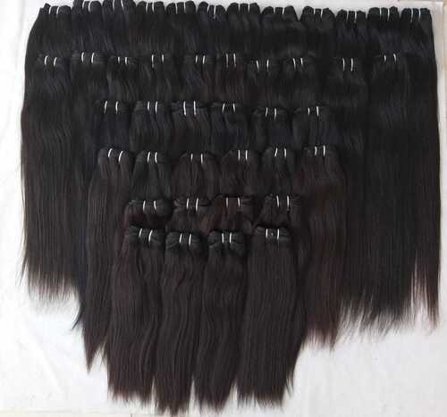 Unprocessed straight human hair extension double machine wet  hair