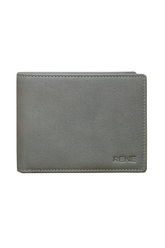 Genuine Leather Grey Gents Wallet - 12 X 2.5 X 9.5 cm, 2 Money Compartments, 5 Card Slots, 2 ID Windows, 3 Hidden Card Slots, 1 Coin Pocket, By Fold Design