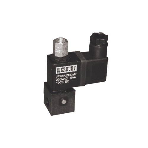 Black 2 Way Normally Open Direct Acting Solenoid Valves