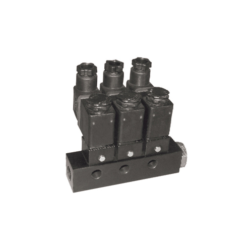 Black Gang Manifold Assembly For 2 Solenoid Valves