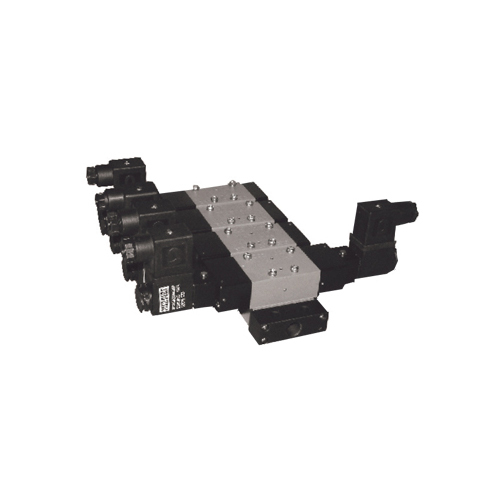 Black-Silver Gang Manifold Assembly For 2 Solenoid Valves