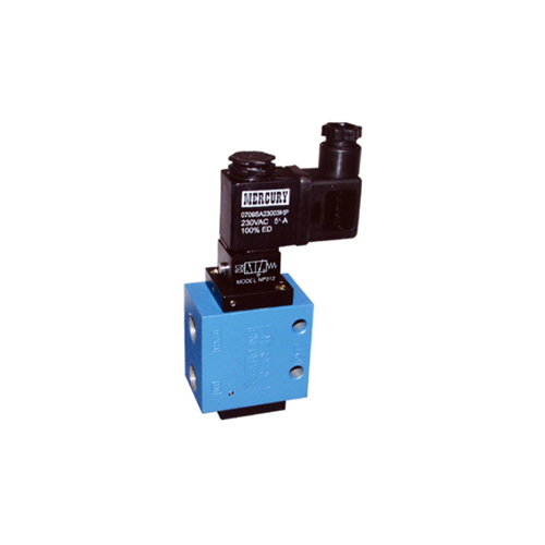 Black-Blue 3 Way Normally Closed Poppet Type Solenoid Valve