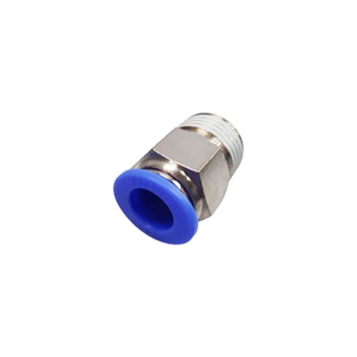 Silver-Blue Pneumatic Male Connector
