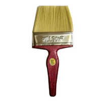 Willson Paint Brush - Nylon 3 Inch Hair Length, Red Wooden Handle, Yellow & Red Color Combination | Ideal For Wall And Ceiling Painting
