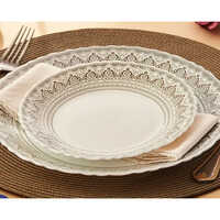 White Opal Glass Dinner Set