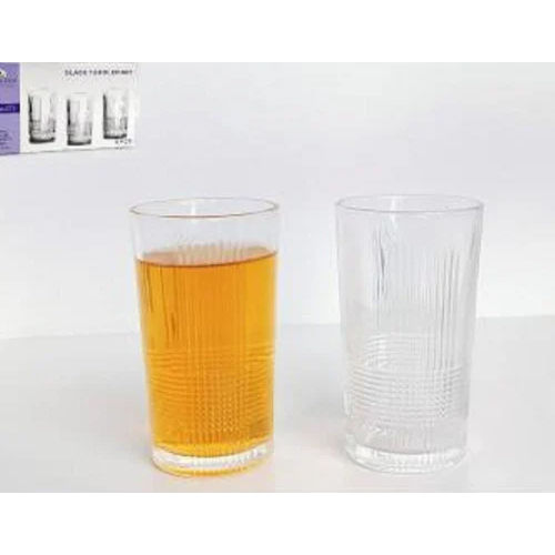 Transparent 325Ml Plain Green Kivvi Water Glass Set