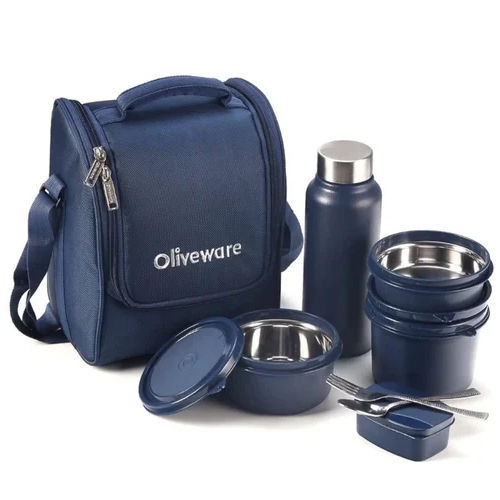 Black Oliveware Teso Lunch Box With Bottle